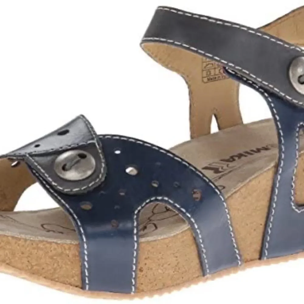 Romika Florida‎ 05 Denim Blue Leather Sandal Sz 41